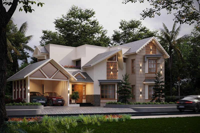 Mr. Jacob Residence - Exterior Design 3D View 2